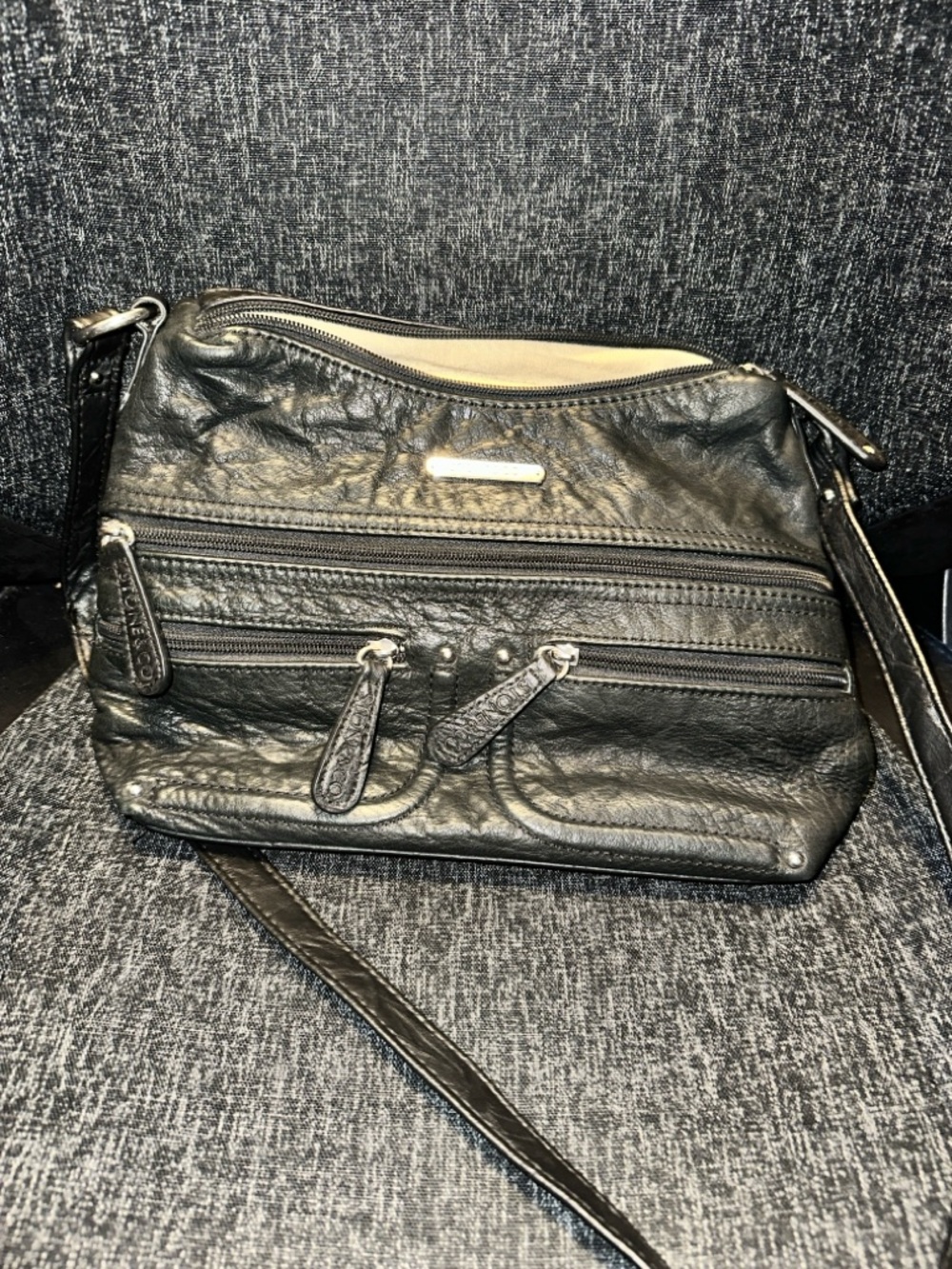 Stone & Co hobo crossbody black soft leather adjustable strap